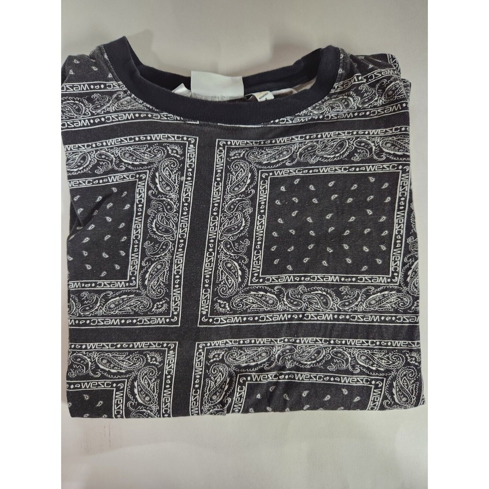 Mens Conspiracy WeSC Black Bandana Short Sleeve Tee T-Shirt Size Medium RARE